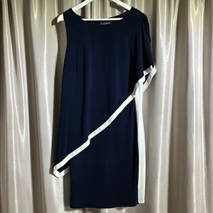 Lauren Ralph Lauren Blue Asymmetrical Cocktail Dress